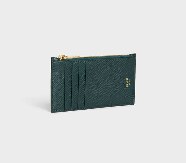 2019新作【セリーヌコピー セリーヌ】ZIPPED COMPACT CARD HOLDER IN GRAINED CALFSKIN